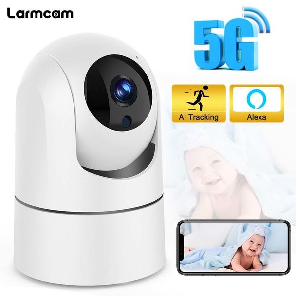 Caméras IP Larmtek caméra IP 5G WiFi bébé moniteur 1080P Mini sécurité CCTV intérieure 2K 4MP AI suivi Audio vidéo caméra de Surveillance Alexa 230314