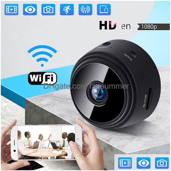 IP CAMERA MAGNÉTIQUE WIFI MINI CAMERIE A9 HD 1080P Infrarouge Vision nocturne Micro Home Security Surveillance Camcomorder Support Motion Drop Dhypr