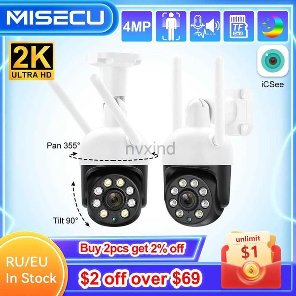 IP CAMERAS MISEC HD 4MP PTZ WiFi Wireless IP Camera for Outdoor Human Detection Indice-Way Communication Security Monitoring Couleur Vision nocturne D240510