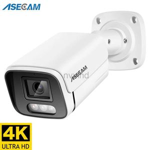 Caméras IP Nouvelles caméras IP 4K 8MP Audio Outdoor Poe H.265 Metal Bullet CCTV Home 4MP Color Vision Night Vision Security Camera D240510