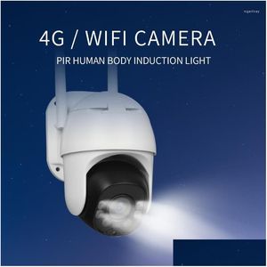 Caméras IP Pas besoin de charge solaire extérieure Caméra de surveillance 4G sans fil 360 degrés Téléphone portable Vision nocturne à distance Livraison directe Se Dhuox