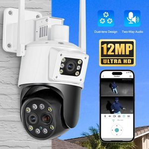 IP -camera's Outdoor 6K 12MP WiFi IP -camera met 10x optische zoom drie Len Lens Dual Screen Surveillance 4K 8MP video CCTV Security Camera 24413