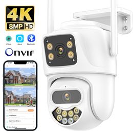 Caméras IP Caméra de sécurité sans fil extérieure 4K 8MP HD Double objectif externe Wifi PTZ Suivi automatique Surveillance de rue iCsee 230922