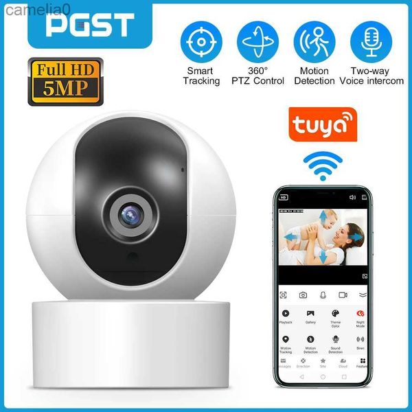 Cámaras IP PGST Cámara IP 1080p Detección de cuerpo humano Visión nocturna Cámara Wifi Wifi Baby Monitor Camera para el sistema de seguridad PG107C240412