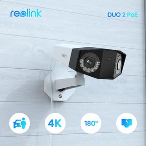 Cámaras IP Reolink Duo 2 cámara poe 4k Lente dual protección de seguridad al aire libre Human Animal Car Detect Cámara de seguridad CCTV al aire libre 230712