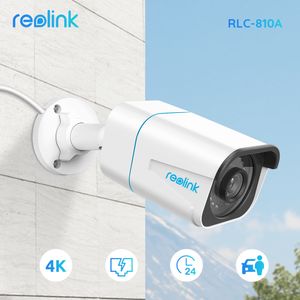 Caméras IP Reolink Smart Camera 4K 8MP PoE Outdoor Infrared Night Vision Bullet En vedette avec détection de personne et de véhicule RLC 810A 230712