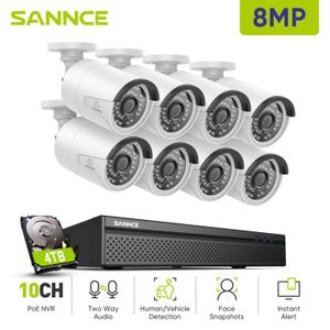 IP-camera's Sannce 8ch 8MP Wired NVR POE Security Camera System 5MP IP66 Outdoor Ir-Cut CCTV Canera Video Surveillance Video Recorder Kit 24413