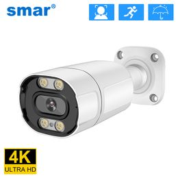Caméras IP Smar haute qualité métal Bullet 4K 8MP extérieur couleur Vision AI détection de visage Audio vidéo Surveillance 221117