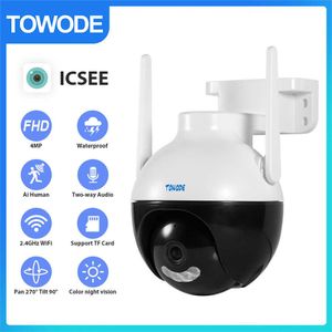 IP Cameras TOWODE 8MP 4K WIFI IP Camera PTZ Outdoor Camera Home Security 4X Digital Zoom Speed Dome Camera H.265 CCTV Video Surveillance T221205