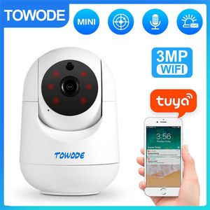 IP Cameras TOWODE3MPTuya Smart WIFI IPCameraHomeSecurityIndoorCamera MotionDetectionTracking Video Rotation SurveillanceCamera T221205