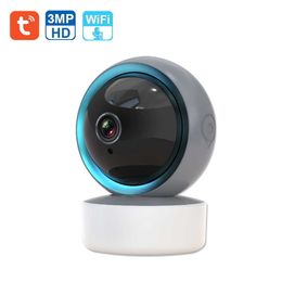 Caméras IP Tuya caméra IP 3MP Wifi caméra de Surveillance vidéo HD Vision nocturne Audio bidirectionnel suivi automatique nuage caméra de sécurité à domicile intelligente T221205