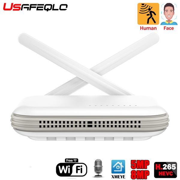 Caméras IP USAFEQLO H 265 3MP 5MP 8MP 4K HD 8CH Mini Wifi NVR Xmeye iCsee caméra pour kit de sécurité CCTV 2 5CH HDD TF Slot 230830