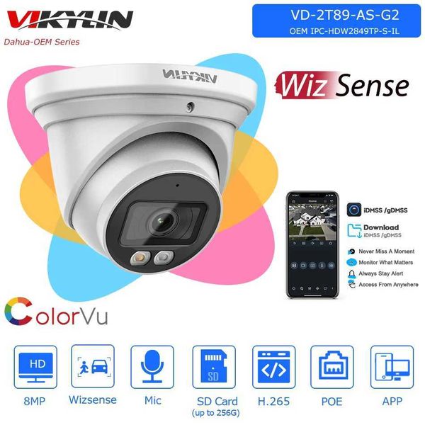 Cámaras IP Vikylin Dahua 8MP Smart Dual Light Camera IP OEM IPC-HDW2849T-S-IL Mic Mic Sd SD Slot CCTV Vigilance Camera 240413