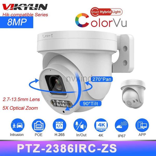 IP Cameras Vikylin Hikvision Compatible 8MP ColorVu PTZ IP Camera 5X Zoom Poe Bidirectional SD SLOT SLOT SLOT APPLICATION IP APPLICATION RÉSILOBLE D240510