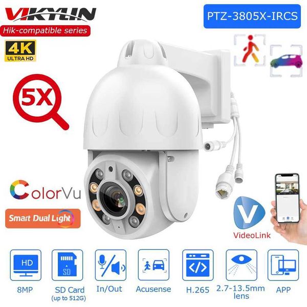 Caméras IP Vikylin Hikvision compatible 8MP 3inch double lumière 5x zoom ptz ip caméra ip à 2 voies