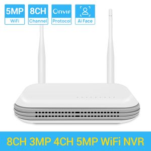 Cámaras IP Wifi NVR Mini 4CH 5MP 8CH 3MP XMeye WIFI Grabador de video para sistema de seguridad inalámbrico Ranura para tarjeta TF Detección de rostro P2P H 265 230830