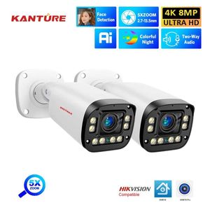 IP Cameras Xmeye 4K AI Face Detection Security Camera 8MP 5x Optical Zoom 2,7 mm-3.5 mm extérieur étanche de la caméra de surveillance vidéo 240413