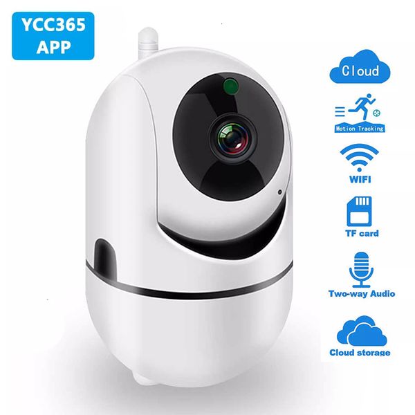 Cámaras IP Ycc365 Plus Wifi Cámara Video Vigilancia HD 1080P Nube Inalámbrica Seguimiento automático Infrarrojo con IP 230922