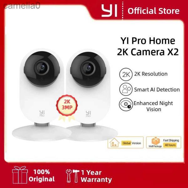 Cámaras IP Yi 2pcs Pro Camera Kit 2k 3MP AI basado en Home Smart Home 2.4G Baby Camera Grabación y monitoreo VisionC240412 mejorado VisionC240412