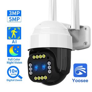 Caméras IP Yoosee 5MP WiFi PTZ Caméra Double Objectif Zoom 10X CCTV 3MP Étanche Sans Fil H.265 Caméra de Sécurité Vidéo IP Couleur Vision Nocturne T221205