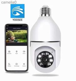 Caméras IP Yoosee / YCC365 / Tuya / Yilot / V380 / CARECAM Application 2MP 1080p E27 lampe Head Dome IP Camerie infrarouge Vision nocturne Sécurité à la maison CCTV Baby Monitorc240412