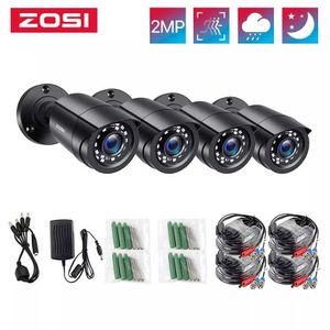 Cámaras IP Zosi 4pcs/lote 1080p HD-TVI CCTV Cámara de seguridad de 80 pies Visión nocturna al aire libre si el kit de cámara de vigilancia de la potencia 240413