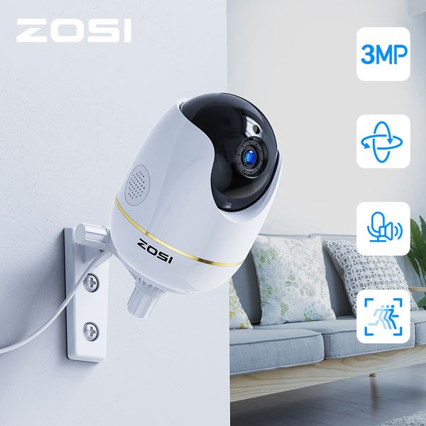 Cámaras IP ZOSI Cámara domo 3MP HD Pan / Tilt / Zoom Sistema de vigilancia de seguridad inalámbrico Wifi Audio bidireccional Bebé / Niñera / Monitor de mascotas 230922