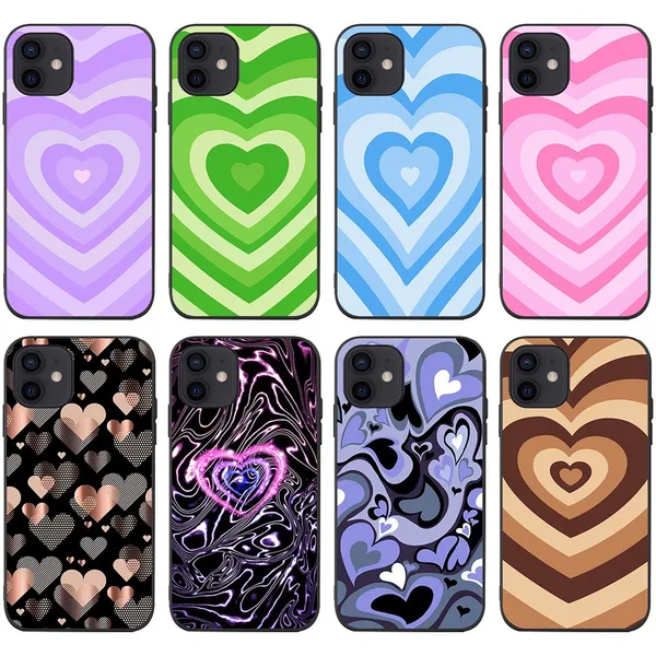 IP15 mignon coeur amour doux étui en TPU pour Iphone 15 Plus 14 Pro MAX 13 12 11 XR XS 8 7 iPhone15 belle amant Silicone fleur tournesol Mobile téléphone intelligent couverture arrière peau