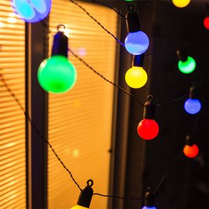 IP65 15m LED Globe G50 Multicolor bol String Connectable Outdoor Outdoor kleurrijke stringlichten voor bruiloft Kerstslingersfeestje