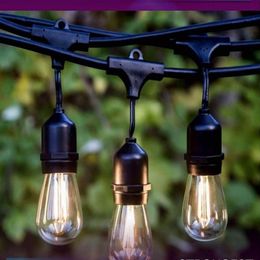 Guirlande lumineuse LED S14, étanche IP65, 15M, E27, chaude, rétro, ampoule à Filament Edison, extérieur, rue, jardin, Patio, éclairage de vacances, 172g