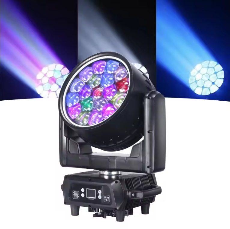 IP65 LED étanche à LED Moving Head Wash Beam Light RGBW 19 * 40W avec anneau LED DJ lavage Éclairage de scène pour le club de danse de concert de performance en direct.