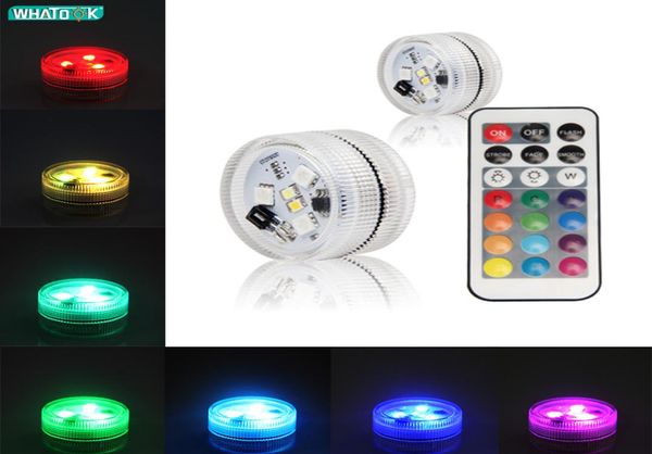 IP68 LED RGB luz sumergible impermeable remota piscina lámpara de noche decoración fiesta boda celebración navideña con batería8483498