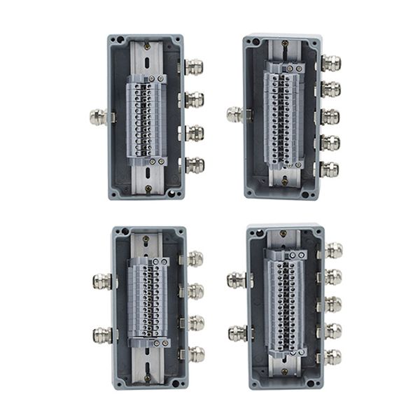 Caja de conexiones de proyecto de caja de caja de aluminio fundido a presión sellada IP68 170 * 80 * 56 mm con bloques de terminales UK2.5B