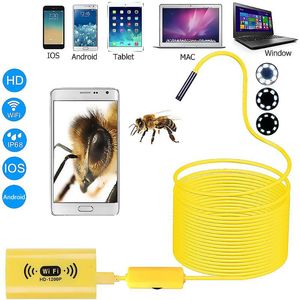 IP68 Waterdichte F130 WIFI Endoscoop Digitale Inspectiecamera's 2MP HD 1200P 8 LED 8mm Lens Industriële Borescope Camera voor Auto Reparatie Tool