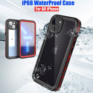 IP68 Waterdicht voor iPhone 15 14 13 12 11 Pro Max XS Max Xr SE 678 Case Redpepper Clear Cover Diving Underwater Swim Outdoor Sport