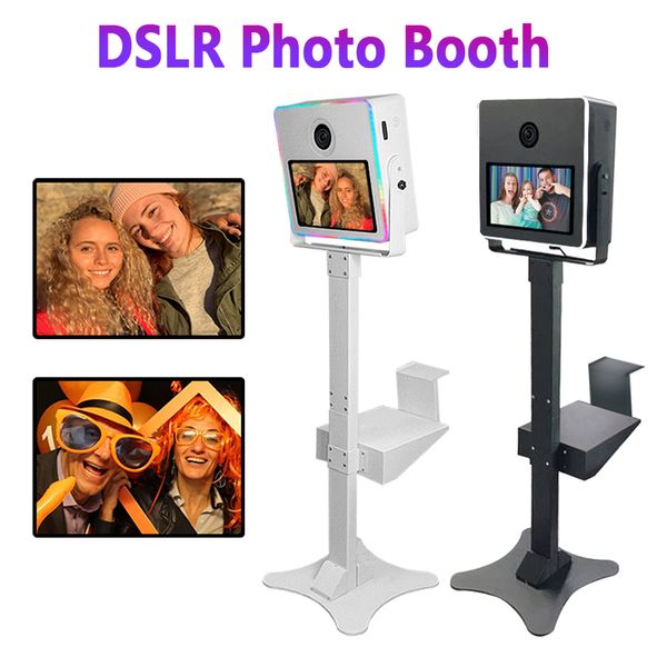 Cabina de fotos para iPad, pantalla táctil DSLR, máquina de 15,6 pulgadas, quiosco para Selfie, carcasa para cabina de fotos con luz de Flash para fiesta y boda