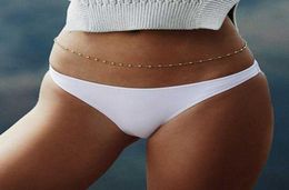 Iparam 2019 Summer Beach Body Sieraden voor vrouwen accessoire goud zilveren kleur koperen kralen taille buik kettingen kettingen3015386