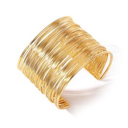 Iparam créatif Gold Color Metal Wire Bracelet pour les femmes hommes ouverts bouchés se croisant entrelacier des bijoux de mode entrelacés 240513