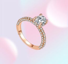 Iparam Fashion Charm Shiny Aaa Zircon Silver Color Ring Luxury Nouveau Design Women039s Bijoux de fête de fiançailles Q07088635253