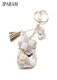 Iparam New Pu Cat Key Chain Accessories Tassel Caracychain Car Keychain Jewelry Bag252B2456926