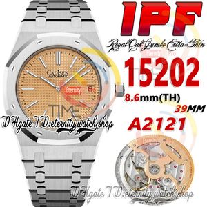 IPF 39 mm ZF15202 CAL 2121 SA2121 Automatique Mens Watch Ultra-Thin 8 Mmm Rose Gold Texture Diad Stick Markers Bracelet en acier inoxydable SU 243X