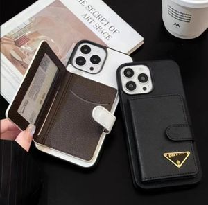 iPhone 14 13 12 11 Pro Max Cases Card Wallet Designer Wallet telefoonhoes X XS XR 7 8 Plus Luxury merk Lederen Passen Kaart Pocket Cover met Logo Box Packing Women Men