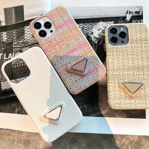 Coque de téléphone portable de styliste pour iphone, compatible modèles 7, 8, 7p, 8plus, à la mode, tissage de luxe, 13, 13Pro Max, 12, 11, X, Xr