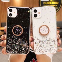 iPhone 14 Glitter Epoxy Phone Cases Holder Stand Back Cover Protector Shiny para Apple 14pro 14plus 14pro max 13 13pro 12 11 X Xs XR 7 7p 8 8plus