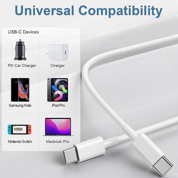 Câble de Charge rapide Iphone 15 100W USB C vers cordon USB C pour iPhone 15/15 Pro/15 Pro Max/15 Plus iPad Pro Air5 MacBook Air