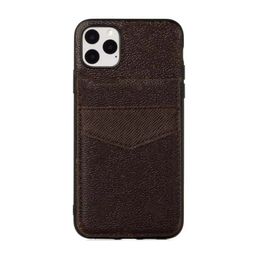 iPhone 15 14 Pro Max Designer Case de téléphone pour Apple 13 12 11 8 Samsung Galaxy S24 S23 Note 20 Ultra Luxury PU Cuir Carte Pocket Pocket Floral Imprimer Couverture Brown Fleur