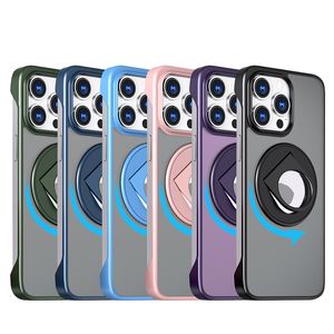 iPhone 15 14 Pro Max Magnetic Phone Case voor Apple 13 12 Samsung Galaxy S24 S23 S23 S22 Standstand Matte hoekkussende magsafe-compatibele fonds Coque Back Cover Design A