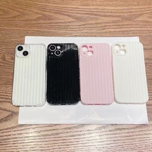 Funda para teléfono iPhone 15 14 Pro Max a prueba de golpes para Apple 13 12 11 XS Max 8 7 Plus Ligera y delgada TPU Tejido de esquina elevada Coque Columna Fundas Contraportada Negro Rosa Claro Blanco