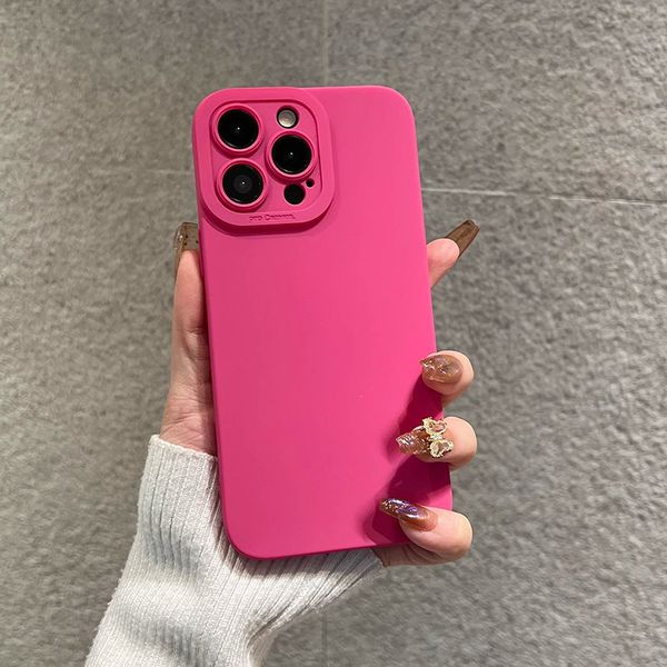 Funda para teléfono iPhone 15 Pro Max Designer Flower para Apple 14 Plus 13 12 11 XS XR Lujo Suave TPU Silicona Estampado floral Color caramelo sólido Contraportada Shell Coque Fundas Rosa rojo