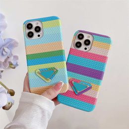 iPhone 15 Pro Max Phone Cases Designer Luxe Coloré iPhone Couverture Mode Casual Trendy Rainbow Phonecase Pour 14 13 12 11 Pro Max